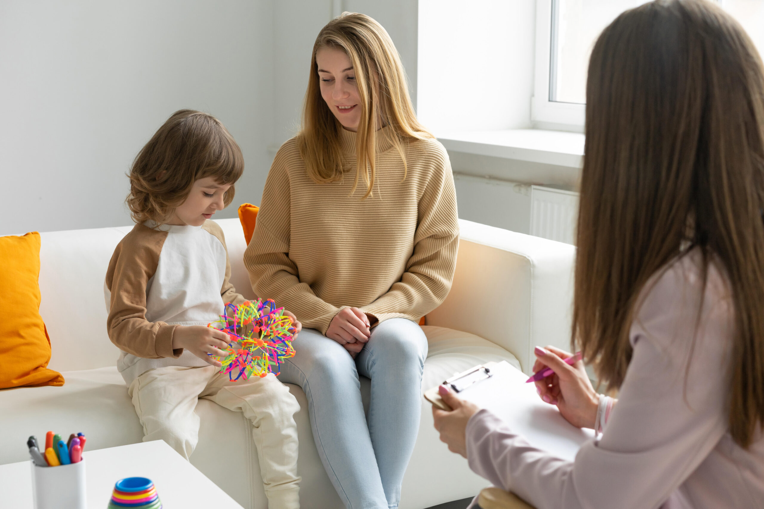 Parent talking to child